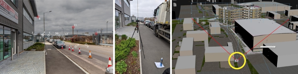 Verified View methodology showing survey points and camera matching